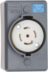 Hubbell Wiring Device-Kellems - 120/208 VAC, 30 Amp, L21-30R NEMA, Self Grounding Receptacle - 4 Poles, 5 Wire, Female End, Gray - Americas Tooling