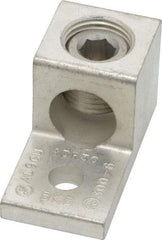 Thomas & Betts - 6 AWG Noninsulated Compression Connection Square Ring Terminal - 5/16" Stud, 2" OAL x 1" Wide, Tin Plated Aluminum Contact - Americas Tooling