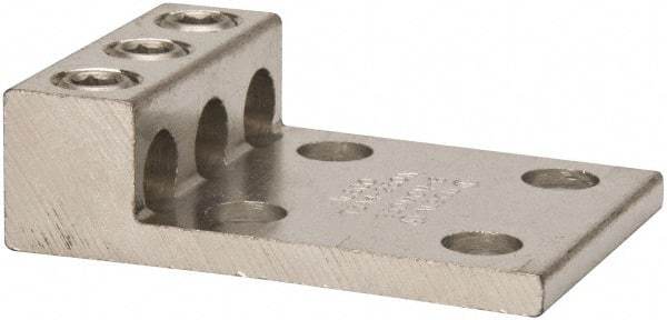 Thomas & Betts - 6 AWG Noninsulated Compression Connection Rectangle Ring Terminal - 1/2" Stud, 4-3/16" OAL x 2-13/16" Wide, Tin Plated Aluminum Contact - Americas Tooling