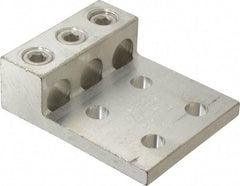 Thomas & Betts - 4 AWG Noninsulated Compression Connection Rectangle Ring Terminal - 1/2" Stud, 4-11/16" OAL x 3-3/4" Wide, Tin Plated Aluminum Contact - Americas Tooling