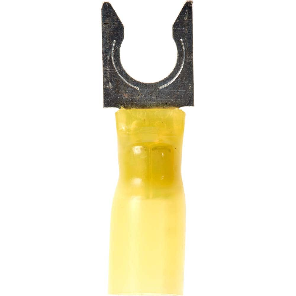 3M - 1/4" Stud, 12 to 10 AWG Compatible, Partially Insulated, Crimp Connection, Locking Fork Terminal - Americas Tooling