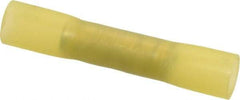 3M - 12 to 10 AWG Compatible, Heat Shrink & Nylon Fully Insulated, Crimp-On Butt Splice Terminal - 2 Wire Entries, 1-1/2" OAL, Yellow - Americas Tooling