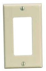 Leviton - 1 Gang, 4-1/2 Inch Long x 2-3/4 Inch Wide, Standard Switch Plate - Decorator Switch, Ivory, Plastic - Americas Tooling