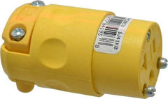 Leviton - 125 VAC, 20 Amp, 5-20R NEMA, Straight, Self Grounding, Commercial Grade Connector - 2 Pole, 3 Wire, 1 Phase, PVC, Yellow - Americas Tooling