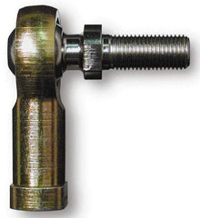 Alinabal - 7/16" ID, 1-1/8" Max OD, 3,800 Lb Max Static Cap, Spherical Rod End - 7/16-20 RH, 5/8" Shank Diam, 1-1/16" Shank Length, Steel with Molded Nyloy Raceway - Americas Tooling