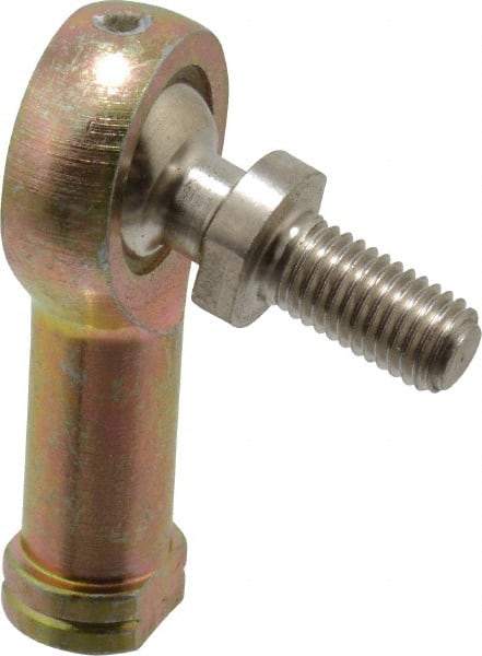 Alinabal - 1/4" ID, 3/4" Max OD, 1,650 Lb Max Static Cap, Spherical Rod End - 1/4-28 LH, 3/8" Shank Diam, 3/4" Shank Length, Steel with Molded Nyloy Raceway - Americas Tooling