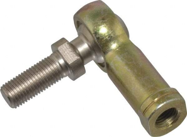 Alinabal - 3/8" ID, 1" Max OD, 3,250 Lb Max Static Cap, Spherical Rod End - 3/8-24 LH, 9/16" Shank Diam, 15/16" Shank Length, Steel with Molded Nyloy Raceway - Americas Tooling