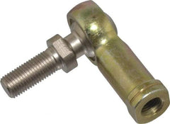 Alinabal - 3/8" ID, 1" Max OD, 3,250 Lb Max Static Cap, Spherical Rod End - 3/8-24 LH, 9/16" Shank Diam, 15/16" Shank Length, Steel with Molded Nyloy Raceway - Americas Tooling