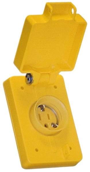 Value Collection - 250 VAC, 15 Amp, 6-15R NEMA, Ungrounded Receptacle - 2 Poles, 3 Wire, Female End, Yellow - Americas Tooling