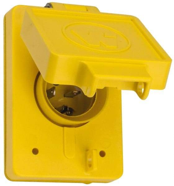 Value Collection - 125 VAC, 20 Amp, 5-20P NEMA, Ungrounded Receptacle - 2 Poles, 3 Wire, Male End, Yellow - Americas Tooling