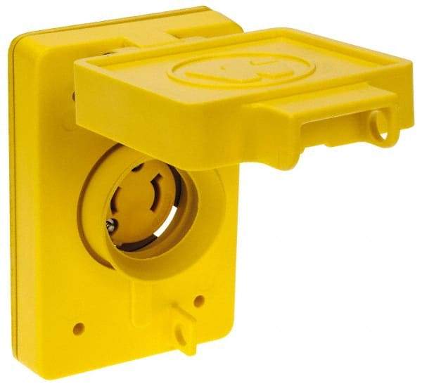 Value Collection - 125 VAC, 15 Amp, L1-15R NEMA, Ungrounded Receptacle - 2 Poles, 2 Wire, Female End, Yellow - Americas Tooling