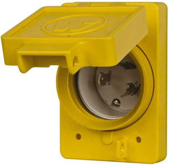 Value Collection - 125 VAC, 30 Amp, L5-30P NEMA, Self Grounding Receptacle - 2 Poles, 3 Wire, Male End, Yellow - Americas Tooling