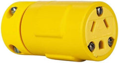 Value Collection - 277 VAC, 15 Amp, 7-15 NEMA, Straight, Ungrounded, Industrial Grade Connector - 2 Pole, 3 Wire, Rubber, Yellow - Americas Tooling