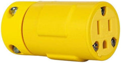 Value Collection - 125 VAC, 15 Amp, 5-15 NEMA, Straight, Ungrounded, Industrial Grade Connector - 2 Pole, 3 Wire, 1 Phase, Rubber, Yellow - Americas Tooling