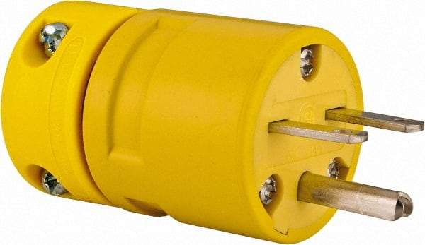 Value Collection - 250 VAC, 15 Amp, 6-16 NEMA, Straight, Ungrounded, Industrial Grade Plug - 2 Pole, 3 Wire, 1 Phase, Rubber, Yellow - Americas Tooling