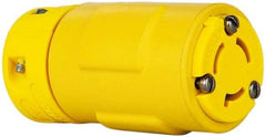 Value Collection - 250 VAC, 15 Amp, L6-15 NEMA, Straight, Ungrounded, Industrial Grade Connector - 2 Pole, 3 Wire, 1 Phase, Rubber, Yellow - Americas Tooling