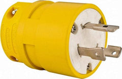 Value Collection - 277 VAC, 30 Amp, L7-30 NEMA, Straight, Ungrounded, Industrial Grade Plug - 2 Pole, 3 Wire, 1 Phase, Rubber, Yellow - Americas Tooling