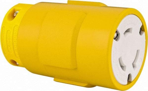 Value Collection - 277 VAC, 30 Amp, L7-30 NEMA, Straight, Ungrounded, Industrial Grade Connector - 2 Pole, 3 Wire, 1 Phase, Rubber, Yellow - Americas Tooling