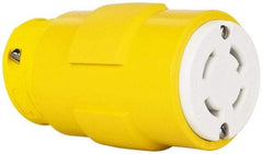 Value Collection - 250 VAC, 30 Amp, L15-30 NEMA, Straight, Ungrounded, Industrial Grade Connector - 3 Pole, 4 Wire, 1 Phase, Rubber, Yellow - Americas Tooling