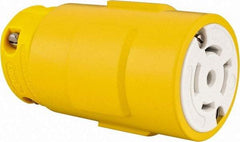 Value Collection - 277/480 VAC, 20 Amp, L22-20 NEMA, Straight, Self Grounding, Industrial Grade Connector - 4 Pole, 5 Wire, 3 Phase, Rubber, Yellow - Americas Tooling