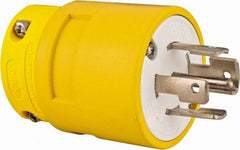 Value Collection - 120/208 VAC, 30 Amp, L21-30 NEMA, Straight, Ungrounded, Industrial Grade Plug - 4 Pole, 5 Wire, 3 Phase, Rubber, Yellow - Americas Tooling