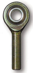 Alinabal - 7/16" ID, 1-1/8" Max OD, 3,800 Lb Max Static Cap, Spherical Rod End - 7/16-20 LH, 5/8" Shank Diam, 1-3/8" Shank Length, Steel with Molded Nyloy Raceway - Americas Tooling