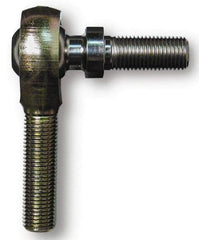 Alinabal - 7/16" ID, 1-1/8" Max OD, 3,800 Lb Max Static Cap, Spherical Rod End - 7/16-20 RH, 5/8" Shank Diam, 1-3/8" Shank Length, Steel with Steel Raceway - Americas Tooling