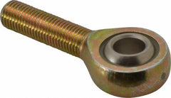 Alinabal - 7/16" ID, 1-1/8" Max OD, 3,750 Lb Max Static Cap, Spherical Rod End - 7/16-20 RH, 5/8" Shank Diam, 1-3/8" Shank Length, Steel with Molded Nyloy Raceway - Americas Tooling