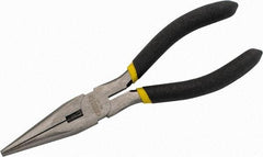 Stanley - 6-3/4" OAL, 2-3/16" Jaw Length x 25/32" Jaw Width, Long Nose Side Cutting Needle Nose Pliers - Serrated Jaw, Cushion Grip Handles - Americas Tooling