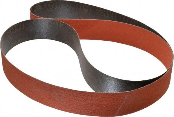 3M - 2" Wide x 72" OAL, 80 Grit, Ceramic Abrasive Belt - Ceramic, Medium, Coated, YF Weighted Cloth Backing, Wet/Dry, Series 777F - Americas Tooling