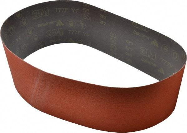 3M - 6" Wide x 48" OAL, 50 Grit, Ceramic Abrasive Belt - Ceramic, Coarse, Coated, YF Weighted Cloth Backing, Wet/Dry, Series 777F - Americas Tooling