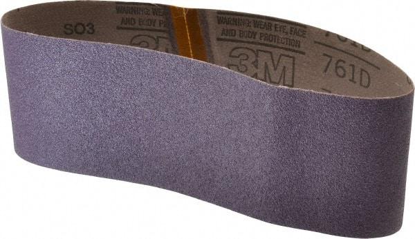 3M - 4" Wide x 24" OAL, 60 Grit, Ceramic Abrasive Belt - Ceramic, Medium, Coated, Y Weighted Cloth Backing, Series 761D - Americas Tooling