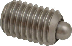 Gibraltar - 1/2-13, 3/4" Thread Length, 0.151" Plunger Projection, Stainless Steel Threaded Spring Plunger - 1/4" Max Plunger Diam, 0.75" Plunger Length, 5 Lb Init End Force, 28.5 Lb Final End Force - Americas Tooling