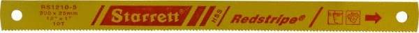 Starrett - 12" Long, 10 Teeth per Inch, High Speed Steel Power Hacksaw Blade - Toothed Edge, 1" Wide x 0.05" Thick - Americas Tooling