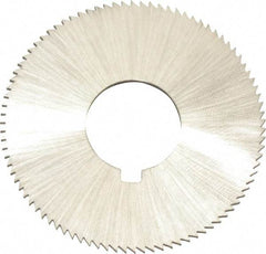 Made in USA - 1-3/4" Diam x 0.057" Blade Thickness x 5/8" Arbor Hole Diam, 132 Tooth Slitting and Slotting Saw - Arbor Connection, Right Hand, Uncoated, High Speed Steel, Concave Ground, Contains Keyway - Americas Tooling