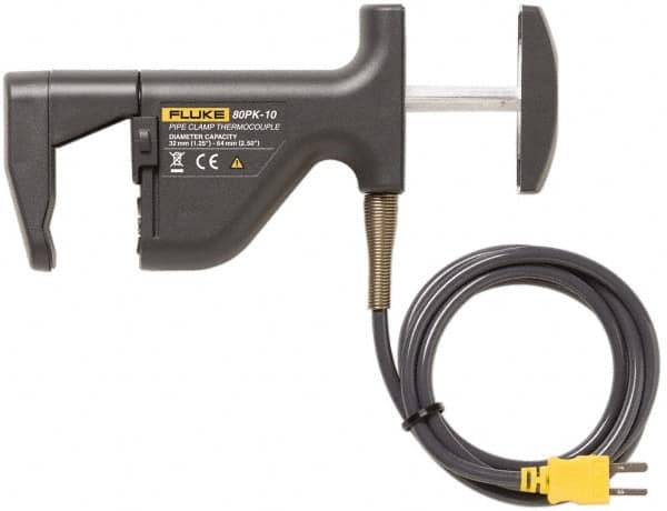 Fluke - -20 to 300°F, Pipe Surface Clamp On Thermometer - 1-1/4 to 2-1/2 Pipe, 80PK-10 to Pipe Clamp Temp Probe - Americas Tooling