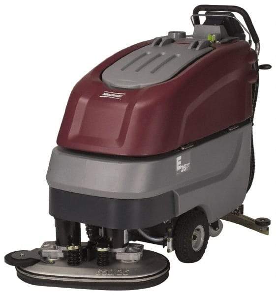 Minuteman - 26" Cleaning Width, Electric Floor Scrubber - 0.60 (Vacuum) & 0.75 (Brush) hp, 180 RPM, 65" Water Lift, 19 Gal Tank Capacity, Series E26 - Americas Tooling