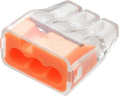 Ideal - 3 Port, 18 to 12 AWG Compatible, Push-In Wire Connector - 0.78" OAL x 0.69" OAW x 0.38" OAH, Orange - Americas Tooling