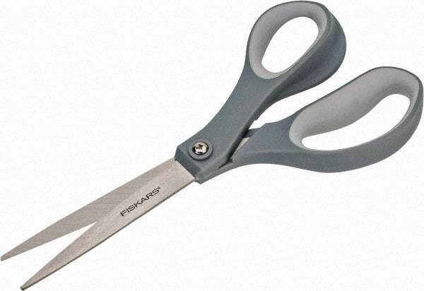 Fiskars - 3-7/64" LOC, 8-1/2" OAL Stainless Steel Scissors - Right Hand, Plastic Straight Handle, For Crafts - Americas Tooling