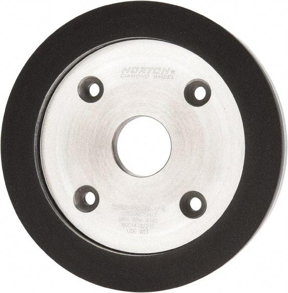 Norton - 6" Diam, 1-1/4" Hole Size, 3/4" Overall Thickness, 150 Grit, Type 6 Tool & Cutter Grinding Wheel - Very Fine Grade, Diamond, P Hardness, Vitrified Bond - Americas Tooling