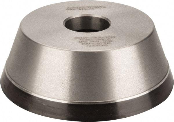 Norton - 5" Diam, 1-1/4" Hole Size, 1-3/4" Overall Thickness, 150 Grit, Type 11 Tool & Cutter Grinding Wheel - Very Fine Grade, CBN, Resinoid Bond - Americas Tooling