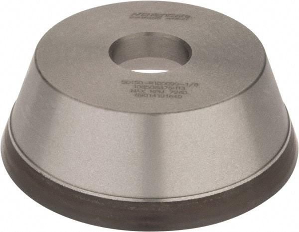 Norton - 5" Diam, 1-1/4" Hole Size, 1-3/4" Overall Thickness, 150 Grit, Type 11 Tool & Cutter Grinding Wheel - Very Fine Grade, Diamond, Resinoid Bond - Americas Tooling