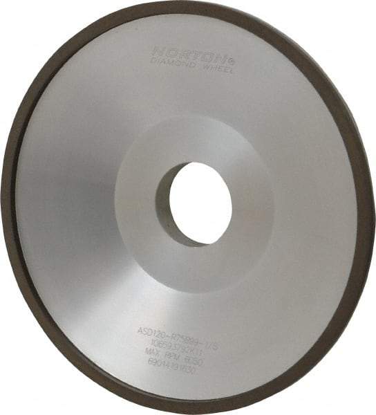 Norton - 6" Diam, 1-1/4" Hole Size, 1" Overall Thickness, 120 Grit, Type 12 Tool & Cutter Grinding Wheel - Fine Grade, Diamond, Resinoid Bond - Americas Tooling