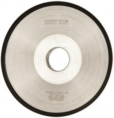 Norton - 6" Diam, 1-1/4" Hole Size, 1" Overall Thickness, 180 Grit, Type 12 Tool & Cutter Grinding Wheel - Very Fine Grade, Diamond, Resinoid Bond - Americas Tooling