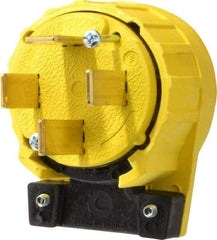 Pass & Seymour - 120/208 VAC, 60 Amp, 18-60P NEMA, Angled, Ungrounded, Specification Grade Plug - 4 Pole, 4 Wire, Yellow - Americas Tooling