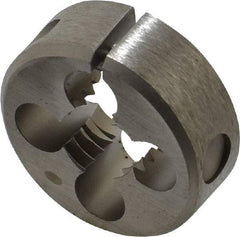 Irwin Hanson - 7/16-14 UNC Thread, 1" Outside Diam Carbon Steel Round Die - 3/8" Thick, Left Hand Thread, Adjustable - Exact Industrial Supply