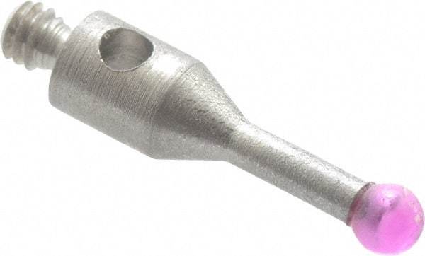 SPI - 2 mm Ball Diameter, M2 Thread, Ruby Point Ball Tip CMM Stylus - 10 mm Overall Length - Americas Tooling