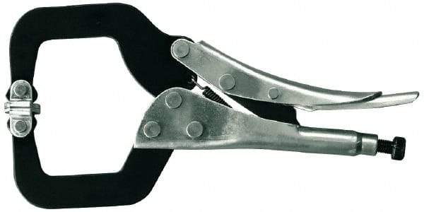 Gibraltar - 12-1/4" OAL C-Clamp Locking Pliers - 4-21/32" Jaw Depth, 5-3/8" Jaw Opening - Americas Tooling