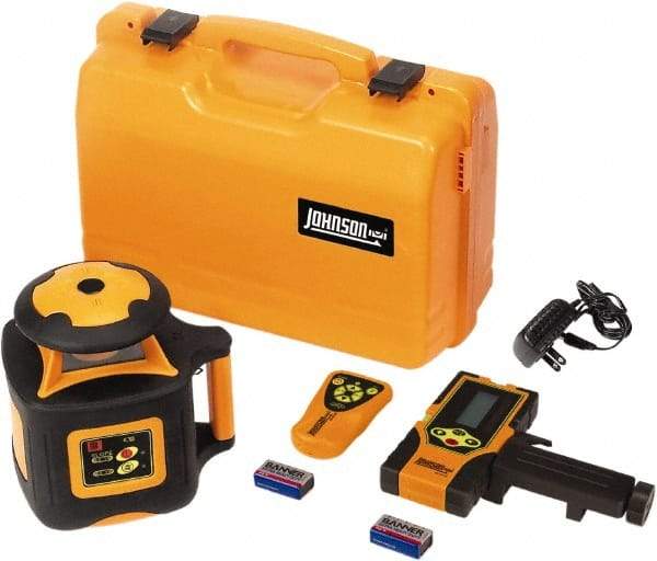 Johnson Level & Tool - 2,000' (Exterior) Measuring Range, 1/16" at 100' Accuracy, Self-Leveling Rotary Laser - 700 RPM, 1 Beam, NiMH Battery Included - Americas Tooling