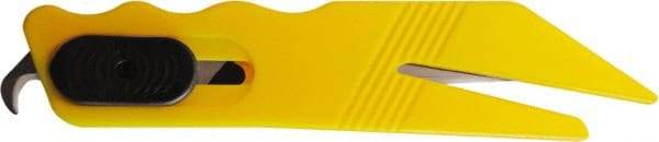 ICT - Fixed Safety Utility Knife - 1" Stainless Steel Blade, Yellow ABS Handle, 2 Blades Included - Americas Tooling